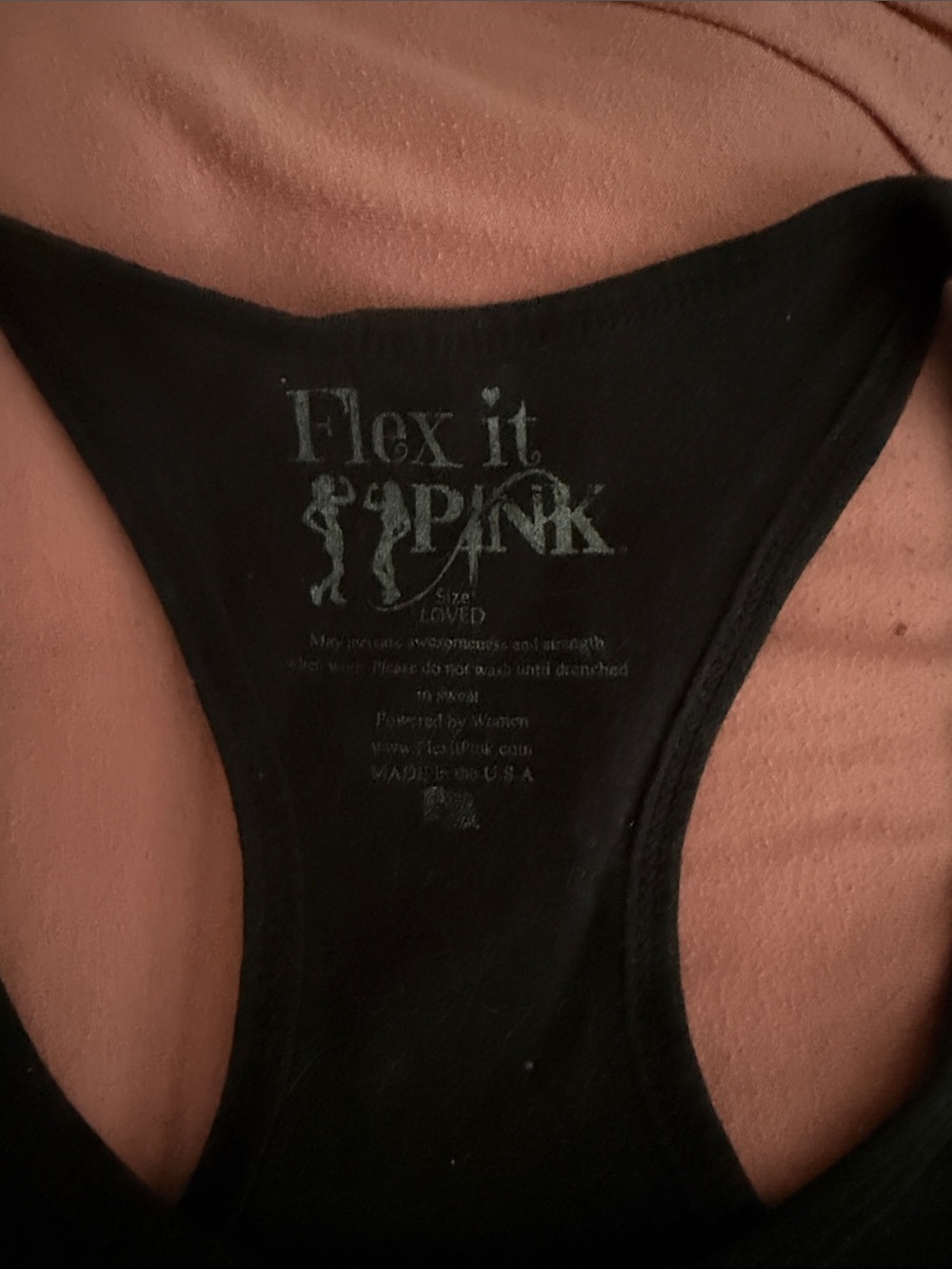 Flex it Pink Run. Grl. Run. Black Graphic Tank Top - Picture 2 of 3